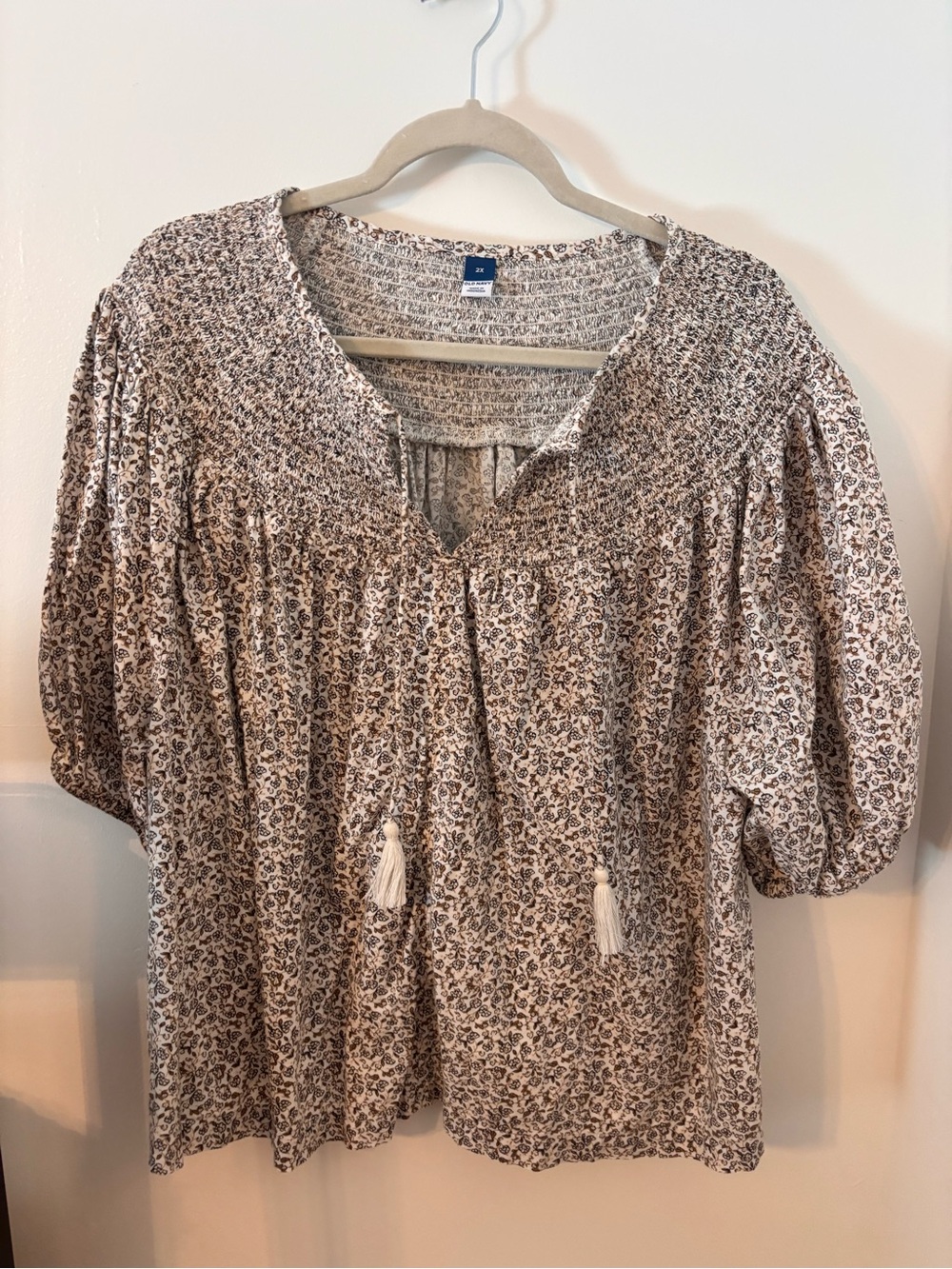 Old Navy Smocked Floral Boho Blouse